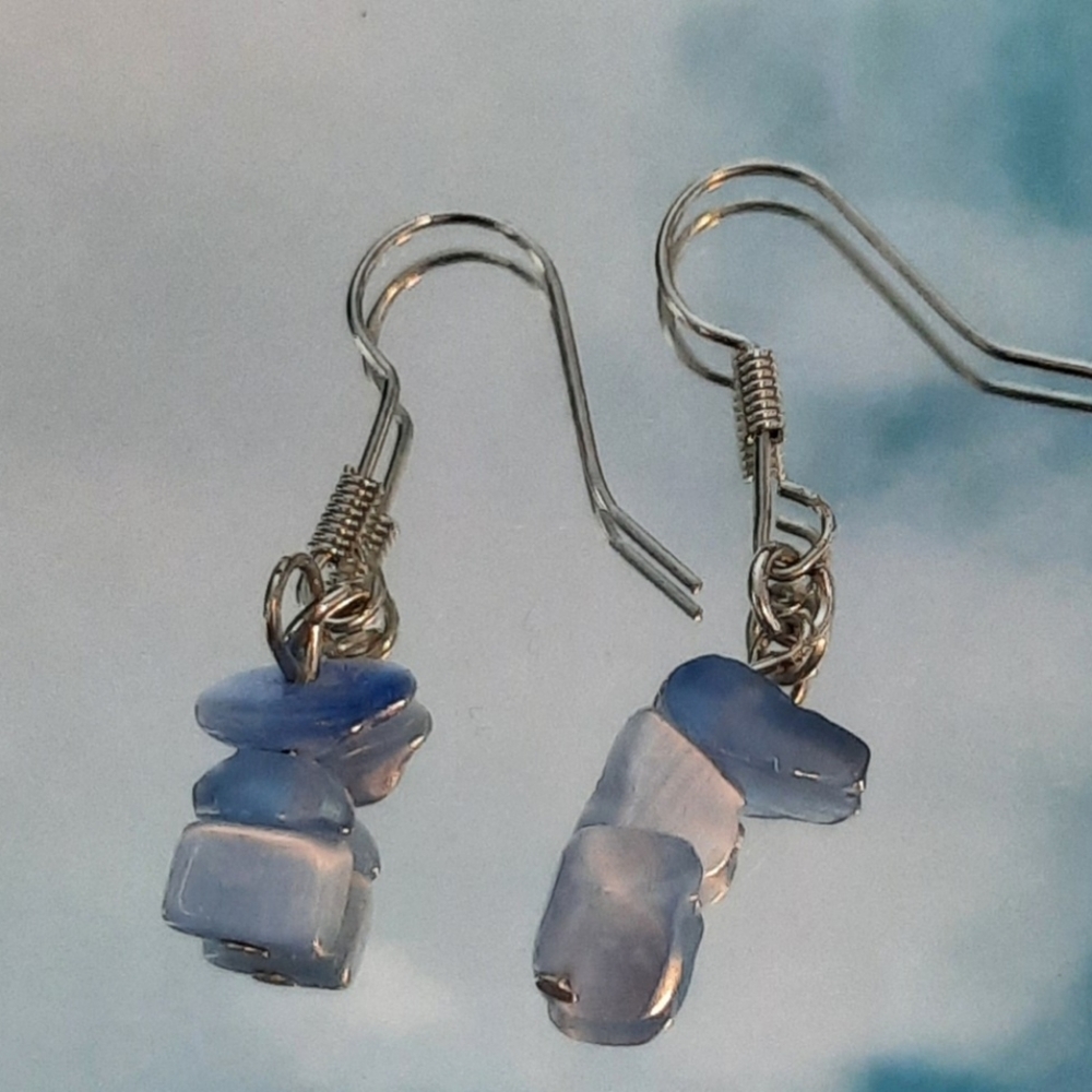 Purple/blue gem like earrings